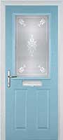2 Panel 1 Square Staxton Composite Front Door in Duck Egg Blue