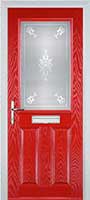 2 Panel 1 Square Staxton Composite Front Door in Poppy Red