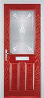 2 Panel 1 Square Staxton Composite Front Door in Red