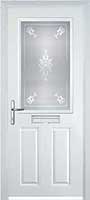 2 Panel 1 Square Staxton Composite Front Door in White