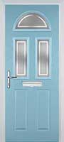 2 Panel 2 Square 1 Arch Enfield Composite Front Door in Duck Egg Blue
