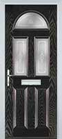 2 Panel 2 Square 1 Arch Staxton Composite Front Door in Black Brown