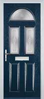 2 Panel 2 Square 1 Arch Staxton Composite Front Door in Dark Blue