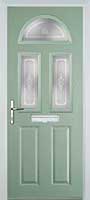 2 Panel 2 Square 1 Arch Staxton Composite Front Door in Chartwell Green