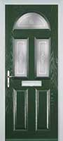 2 Panel 2 Square 1 Arch Staxton Composite Front Door in Green