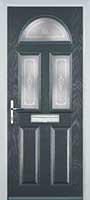 2 Panel 2 Square 1 Arch Staxton Composite Front Door in Anthracite Grey