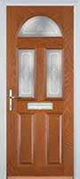 2 Panel 2 Square 1 Arch Staxton Composite Front Door in Oak