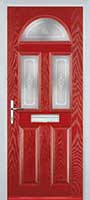 2 Panel 2 Square 1 Arch Staxton Composite Front Door in Red