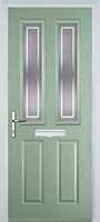 2 Panel 2 Square Enfield Composite Front Door in Chartwell Green