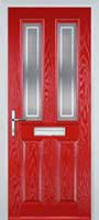 2 Panel 2 Square Enfield Composite Front Door in Poppy Red