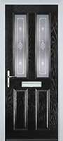 2 Panel 2 Square Staxton Composite Front Door in Black