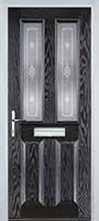 2 Panel 2 Square Staxton Composite Front Door in Black Brown