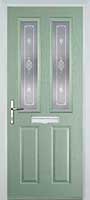2 Panel 2 Square Staxton Composite Front Door in Chartwell Green