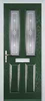 2 Panel 2 Square Staxton Composite Front Door in Green