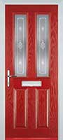2 Panel 2 Square Staxton Composite Front Door in Red