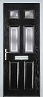 2 Panel 4 Square Enfield Composite Front Door in Black