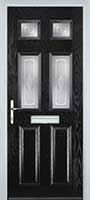 2 Panel 4 Square Staxton Composite Front Door in Black