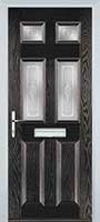 2 Panel 4 Square Staxton Composite Front Door in Black Brown