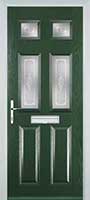 2 Panel 4 Square Staxton Composite Front Door in Green