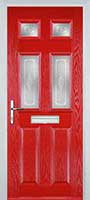 2 Panel 4 Square Staxton Composite Front Door in Poppy Red