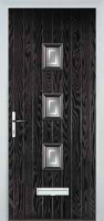 3 Square (centre) Enfield Composite Front Door in Black Brown
