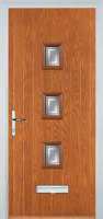 3 Square (centre) Enfield Composite Front Door in Oak