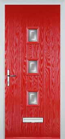 3 Square (centre) Enfield Composite Front Door in Poppy Red