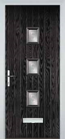 3 Square (centre) Staxton Composite Front Door in Black Brown