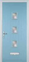 3 Square (centre) Staxton Composite Front Door in Duck Egg Blue