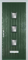 3 Square (centre) Staxton Composite Front Door in Green