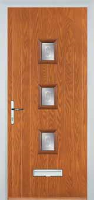 3 Square (centre) Staxton Composite Front Door in Oak
