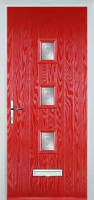 3 Square (centre) Staxton Composite Front Door in Poppy Red