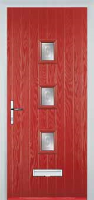 3 Square (centre) Staxton Composite Front Door in Red