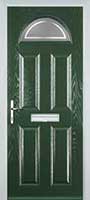 4 Panel 1 Arch Enfield Composite Front Door in Green