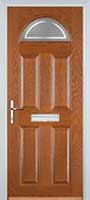 4 Panel 1 Arch Enfield Composite Front Door in Oak