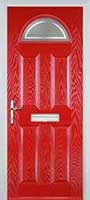 4 Panel 1 Arch Enfield Composite Front Door in Poppy Red