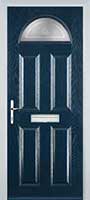 4 Panel 1 Arch Staxton Composite Front Door in Dark Blue