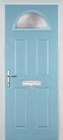 4 Panel 1 Arch Staxton Composite Front Door in Duck Egg Blue