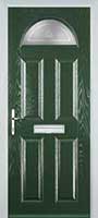 4 Panel 1 Arch Staxton Composite Front Door in Green