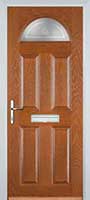 4 Panel 1 Arch Staxton Composite Front Door in Oak