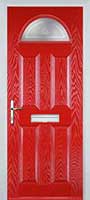 4 Panel 1 Arch Staxton Composite Front Door in Poppy Red