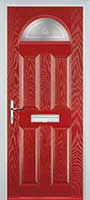 4 Panel 1 Arch Staxton Composite Front Door in Red