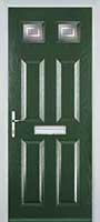 4 Panel 2 Square Enfield Composite Front Door in Green