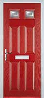 4 Panel 2 Square Enfield Composite Front Door in Red