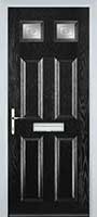 4 Panel 2 Square Staxton Composite Front Door in Black