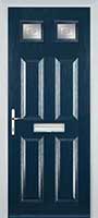 4 Panel 2 Square Staxton Composite Front Door in Dark Blue