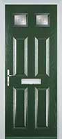 4 Panel 2 Square Staxton Composite Front Door in Green