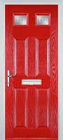 4 Panel 2 Square Staxton Composite Front Door in Poppy Red