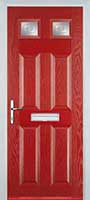 4 Panel 2 Square Staxton Composite Front Door in Red