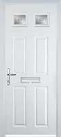 4 Panel 2 Square Staxton Composite Front Door in White